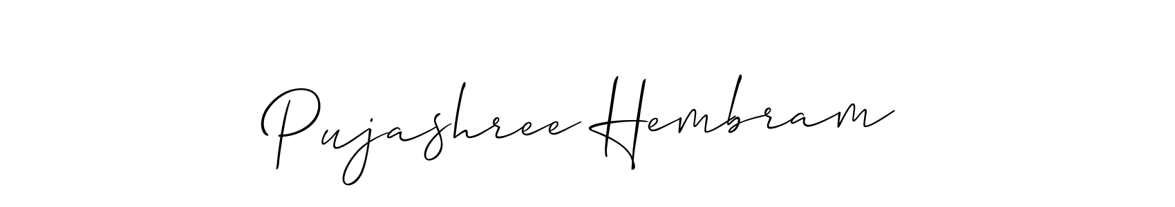 Also You can easily find your signature by using the search form. We will create Pujashree Hembram name handwritten signature images for you free of cost using Allison_Script sign style. Pujashree Hembram signature style 2 images and pictures png