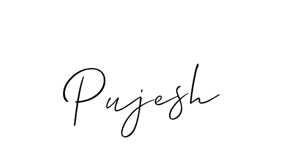 Similarly Allison_Script is the best handwritten signature design. Signature creator online .You can use it as an online autograph creator for name Pujesh. Pujesh signature style 2 images and pictures png