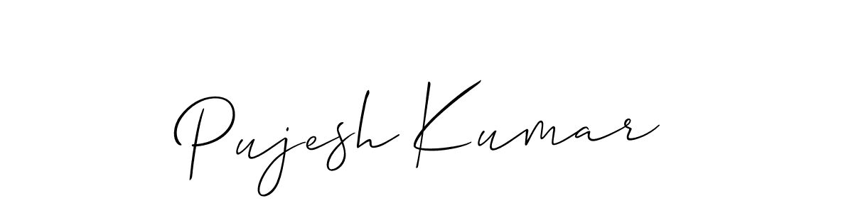 How to make Pujesh Kumar signature? Allison_Script is a professional autograph style. Create handwritten signature for Pujesh Kumar name. Pujesh Kumar signature style 2 images and pictures png