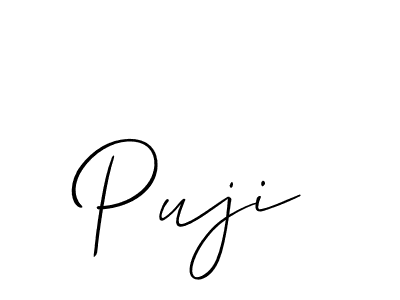 Puji stylish signature style. Best Handwritten Sign (Allison_Script) for my name. Handwritten Signature Collection Ideas for my name Puji. Puji signature style 2 images and pictures png
