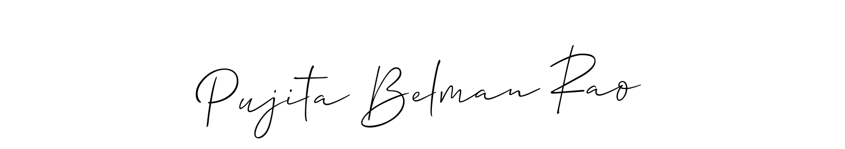 Also You can easily find your signature by using the search form. We will create Pujita Belman Rao name handwritten signature images for you free of cost using Allison_Script sign style. Pujita Belman Rao signature style 2 images and pictures png