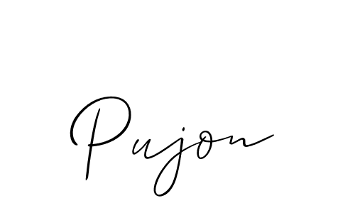 Best and Professional Signature Style for Pujon. Allison_Script Best Signature Style Collection. Pujon signature style 2 images and pictures png