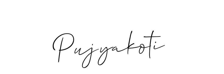 Design your own signature with our free online signature maker. With this signature software, you can create a handwritten (Allison_Script) signature for name Pujyakoti. Pujyakoti signature style 2 images and pictures png