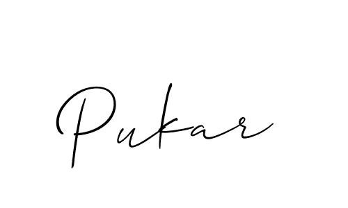 Use a signature maker to create a handwritten signature online. With this signature software, you can design (Allison_Script) your own signature for name Pukar. Pukar signature style 2 images and pictures png