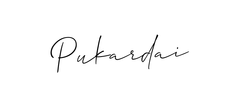 Make a beautiful signature design for name Pukardai. With this signature (Allison_Script) style, you can create a handwritten signature for free. Pukardai signature style 2 images and pictures png