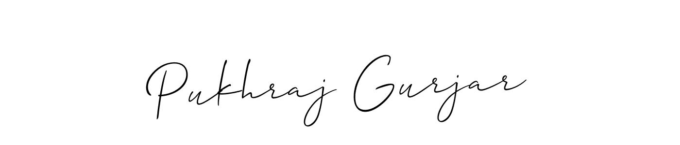 Create a beautiful signature design for name Pukhraj Gurjar. With this signature (Allison_Script) fonts, you can make a handwritten signature for free. Pukhraj Gurjar signature style 2 images and pictures png