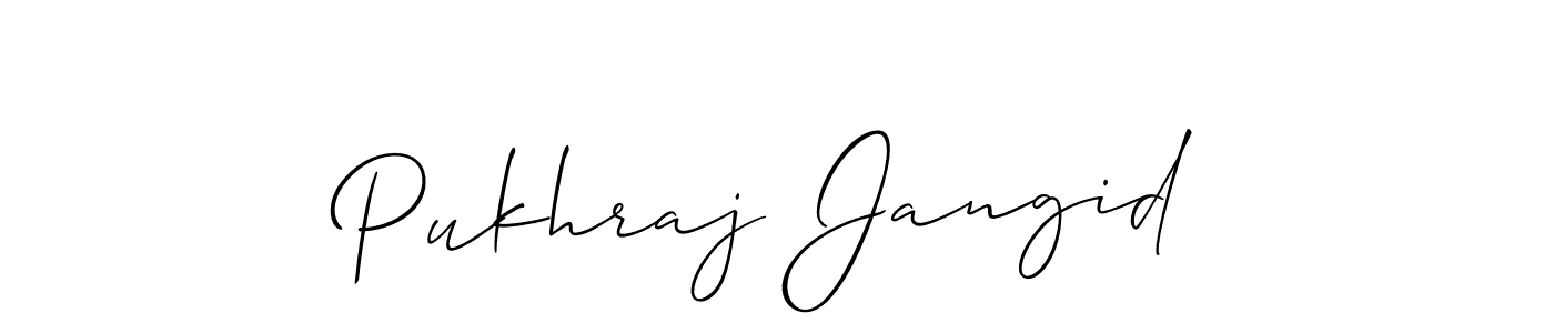 Design your own signature with our free online signature maker. With this signature software, you can create a handwritten (Allison_Script) signature for name Pukhraj Jangid. Pukhraj Jangid signature style 2 images and pictures png