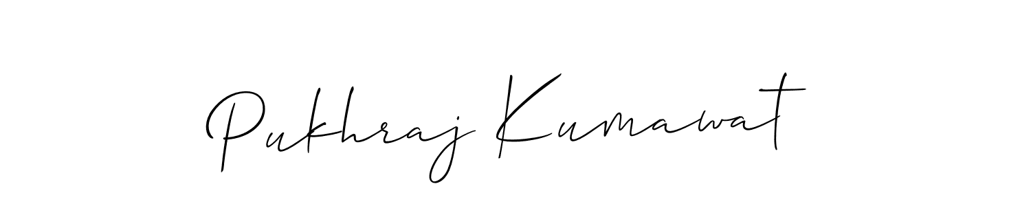 Similarly Allison_Script is the best handwritten signature design. Signature creator online .You can use it as an online autograph creator for name Pukhraj Kumawat. Pukhraj Kumawat signature style 2 images and pictures png
