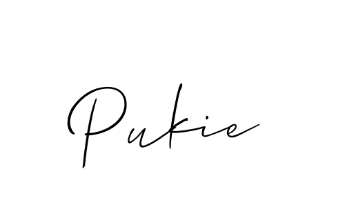 Make a beautiful signature design for name Pukie. With this signature (Allison_Script) style, you can create a handwritten signature for free. Pukie signature style 2 images and pictures png