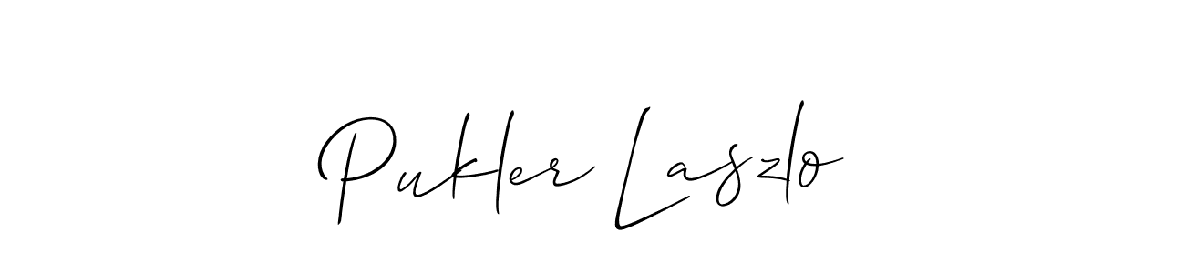 Pukler Laszlo stylish signature style. Best Handwritten Sign (Allison_Script) for my name. Handwritten Signature Collection Ideas for my name Pukler Laszlo. Pukler Laszlo signature style 2 images and pictures png