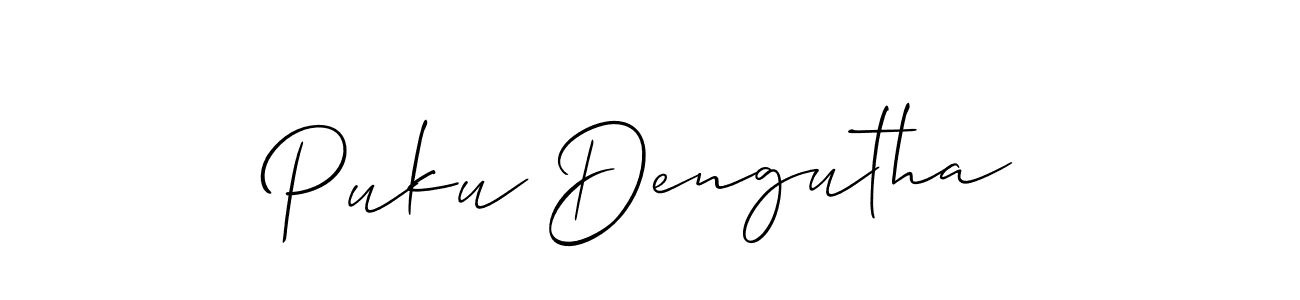 Design your own signature with our free online signature maker. With this signature software, you can create a handwritten (Allison_Script) signature for name Puku Dengutha. Puku Dengutha signature style 2 images and pictures png