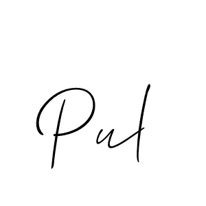 You should practise on your own different ways (Allison_Script) to write your name (Pul) in signature. don't let someone else do it for you. Pul signature style 2 images and pictures png