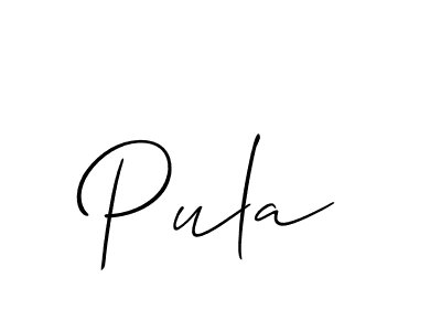 Allison_Script is a professional signature style that is perfect for those who want to add a touch of class to their signature. It is also a great choice for those who want to make their signature more unique. Get Pula name to fancy signature for free. Pula signature style 2 images and pictures png