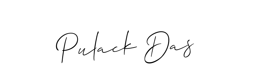 Use a signature maker to create a handwritten signature online. With this signature software, you can design (Allison_Script) your own signature for name Pulack Das. Pulack Das signature style 2 images and pictures png