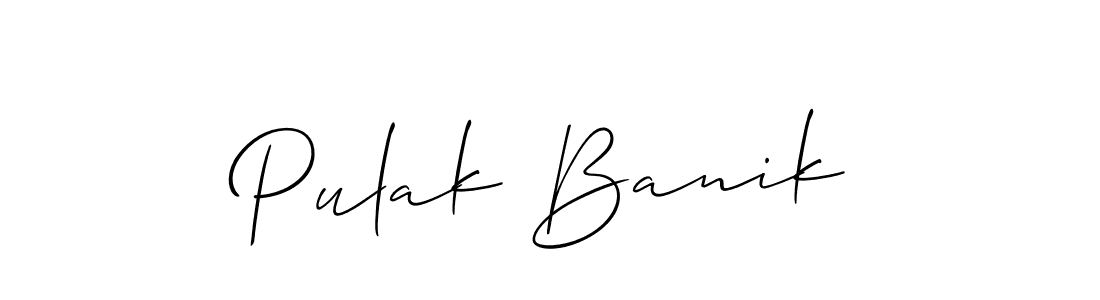 How to make Pulak Banik signature? Allison_Script is a professional autograph style. Create handwritten signature for Pulak Banik name. Pulak Banik signature style 2 images and pictures png