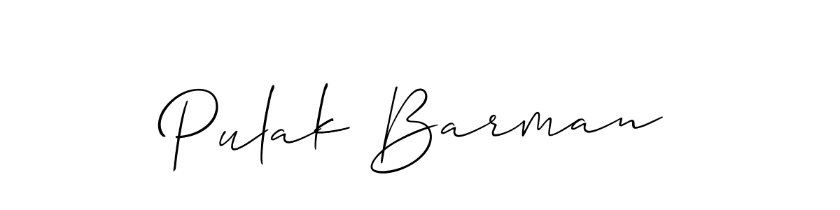Design your own signature with our free online signature maker. With this signature software, you can create a handwritten (Allison_Script) signature for name Pulak Barman. Pulak Barman signature style 2 images and pictures png