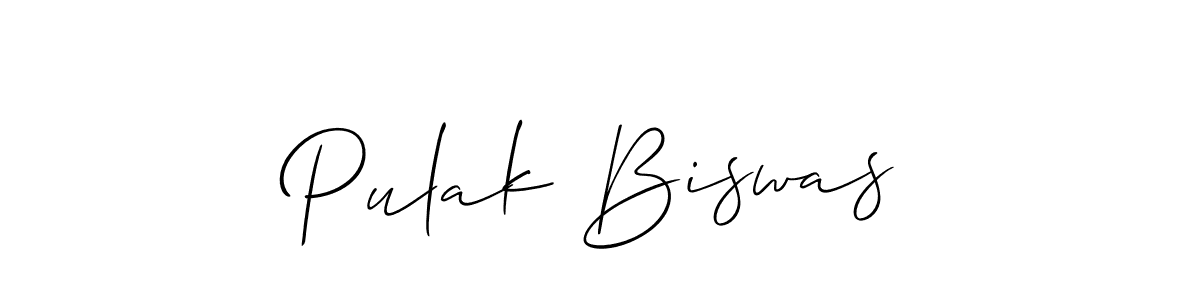 Make a beautiful signature design for name Pulak Biswas. With this signature (Allison_Script) style, you can create a handwritten signature for free. Pulak Biswas signature style 2 images and pictures png