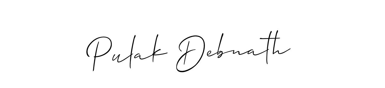 How to make Pulak Debnath name signature. Use Allison_Script style for creating short signs online. This is the latest handwritten sign. Pulak Debnath signature style 2 images and pictures png