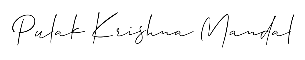 You should practise on your own different ways (Allison_Script) to write your name (Pulak Krishna Mandal) in signature. Don't let someone else do it for you. Pulak Krishna Mandal signature style 2 images and pictures png