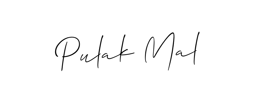 Allison_Script is a professional signature style that is perfect for those who want to add a touch of class to their signature. It is also a great choice for those who want to make their signature more unique. Get Pulak Mal name to fancy signature for free. Pulak Mal signature style 2 images and pictures png