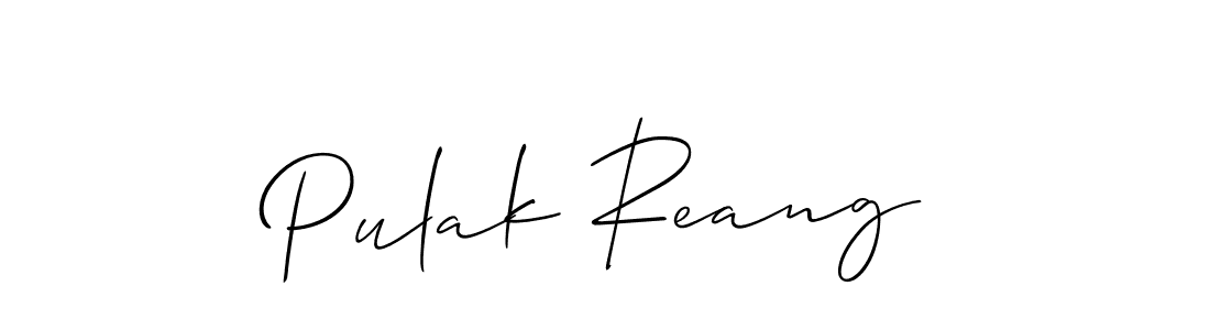 Use a signature maker to create a handwritten signature online. With this signature software, you can design (Allison_Script) your own signature for name Pulak Reang. Pulak Reang signature style 2 images and pictures png