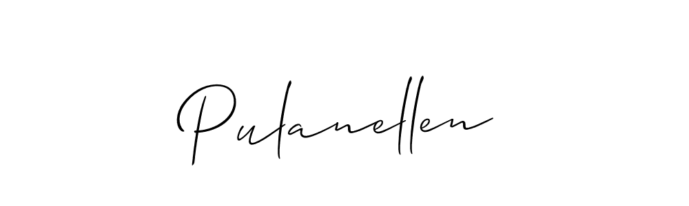 The best way (Allison_Script) to make a short signature is to pick only two or three words in your name. The name Pulanellen include a total of six letters. For converting this name. Pulanellen signature style 2 images and pictures png