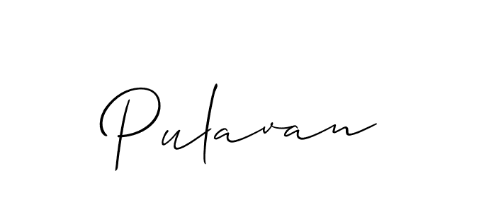 Make a beautiful signature design for name Pulavan. With this signature (Allison_Script) style, you can create a handwritten signature for free. Pulavan signature style 2 images and pictures png