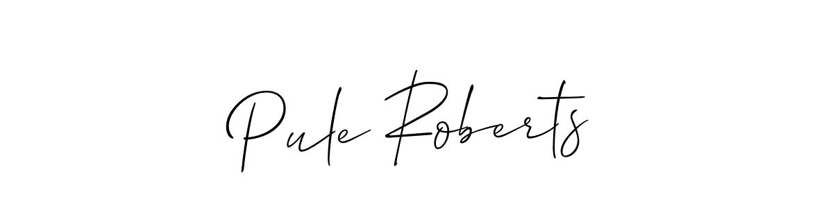 How to make Pule Roberts name signature. Use Allison_Script style for creating short signs online. This is the latest handwritten sign. Pule Roberts signature style 2 images and pictures png