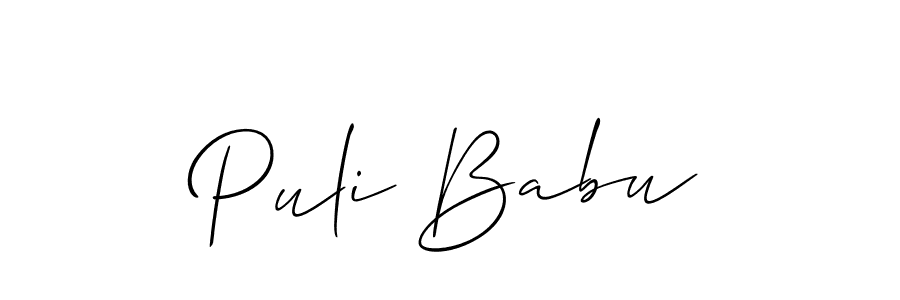 Also we have Puli Babu name is the best signature style. Create professional handwritten signature collection using Allison_Script autograph style. Puli Babu signature style 2 images and pictures png