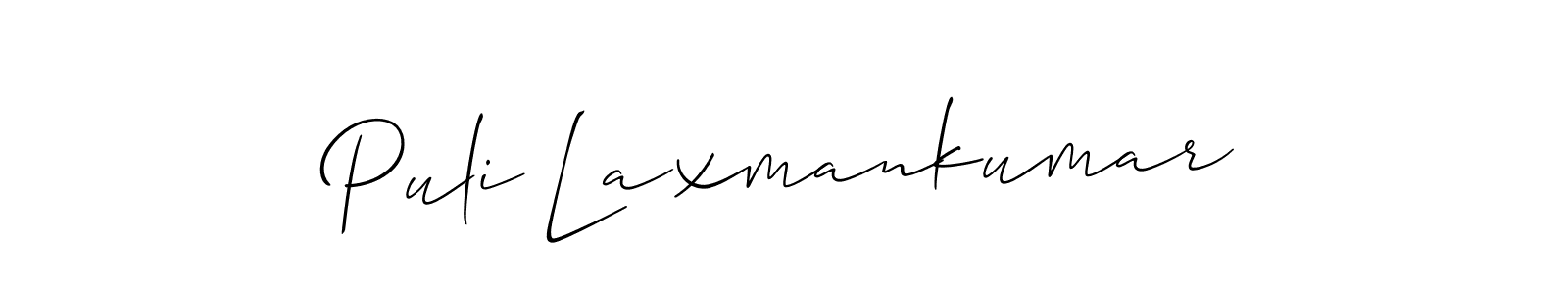 This is the best signature style for the Puli Laxmankumar name. Also you like these signature font (Allison_Script). Mix name signature. Puli Laxmankumar signature style 2 images and pictures png