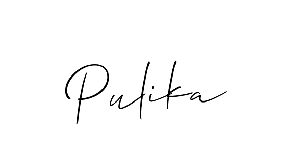 Similarly Allison_Script is the best handwritten signature design. Signature creator online .You can use it as an online autograph creator for name Pulika. Pulika signature style 2 images and pictures png