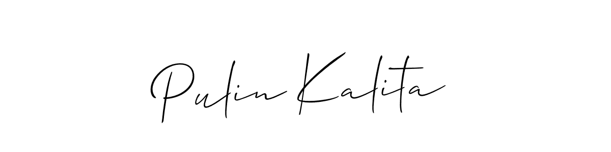 Pulin Kalita stylish signature style. Best Handwritten Sign (Allison_Script) for my name. Handwritten Signature Collection Ideas for my name Pulin Kalita. Pulin Kalita signature style 2 images and pictures png