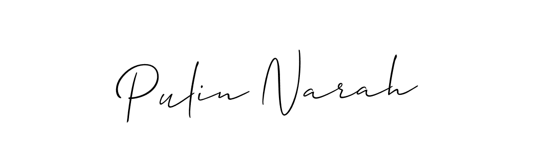 Allison_Script is a professional signature style that is perfect for those who want to add a touch of class to their signature. It is also a great choice for those who want to make their signature more unique. Get Pulin Narah name to fancy signature for free. Pulin Narah signature style 2 images and pictures png