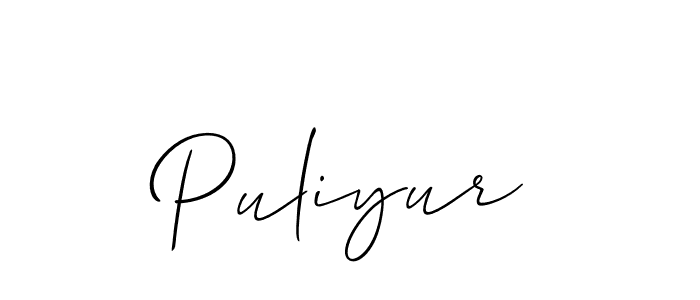 Use a signature maker to create a handwritten signature online. With this signature software, you can design (Allison_Script) your own signature for name Puliyur. Puliyur signature style 2 images and pictures png