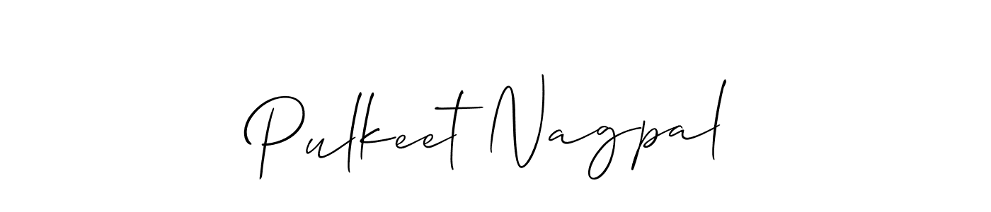 How to make Pulkeet Nagpal signature? Allison_Script is a professional autograph style. Create handwritten signature for Pulkeet Nagpal name. Pulkeet Nagpal signature style 2 images and pictures png