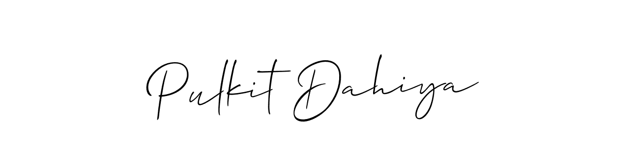 This is the best signature style for the Pulkit Dahiya name. Also you like these signature font (Allison_Script). Mix name signature. Pulkit Dahiya signature style 2 images and pictures png