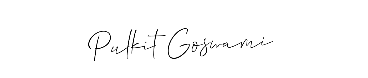 Also we have Pulkit Goswami name is the best signature style. Create professional handwritten signature collection using Allison_Script autograph style. Pulkit Goswami signature style 2 images and pictures png