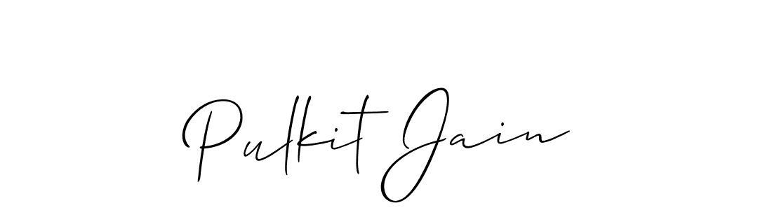 How to make Pulkit Jain name signature. Use Allison_Script style for creating short signs online. This is the latest handwritten sign. Pulkit Jain signature style 2 images and pictures png