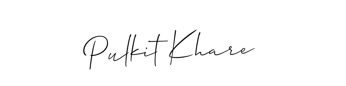 Make a short Pulkit Khare signature style. Manage your documents anywhere anytime using Allison_Script. Create and add eSignatures, submit forms, share and send files easily. Pulkit Khare signature style 2 images and pictures png