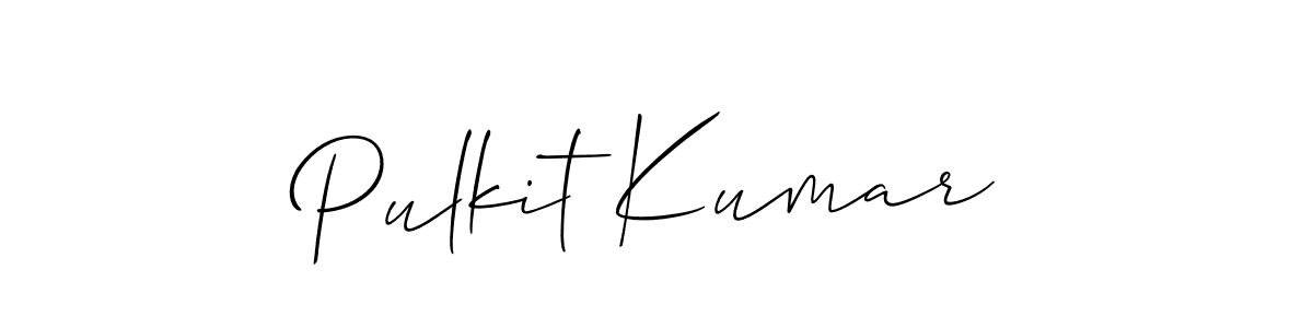 Make a beautiful signature design for name Pulkit Kumar. With this signature (Allison_Script) style, you can create a handwritten signature for free. Pulkit Kumar signature style 2 images and pictures png