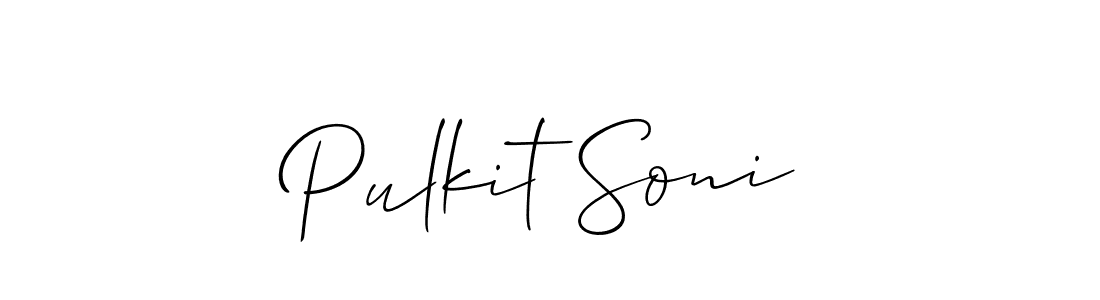 Use a signature maker to create a handwritten signature online. With this signature software, you can design (Allison_Script) your own signature for name Pulkit Soni. Pulkit Soni signature style 2 images and pictures png