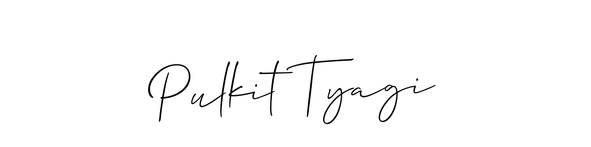 How to make Pulkit Tyagi name signature. Use Allison_Script style for creating short signs online. This is the latest handwritten sign. Pulkit Tyagi signature style 2 images and pictures png
