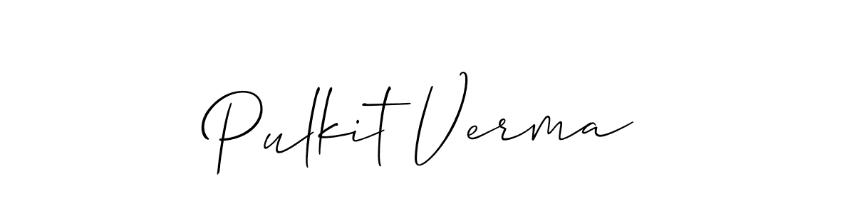 How to make Pulkit Verma signature? Allison_Script is a professional autograph style. Create handwritten signature for Pulkit Verma name. Pulkit Verma signature style 2 images and pictures png