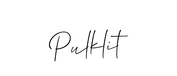 Also we have Pulklit name is the best signature style. Create professional handwritten signature collection using Allison_Script autograph style. Pulklit signature style 2 images and pictures png