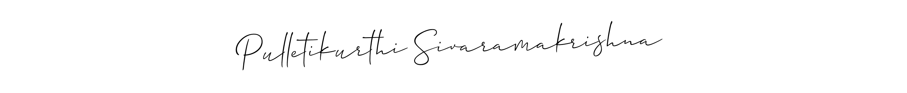 It looks lik you need a new signature style for name Pulletikurthi Sivaramakrishna. Design unique handwritten (Allison_Script) signature with our free signature maker in just a few clicks. Pulletikurthi Sivaramakrishna signature style 2 images and pictures png