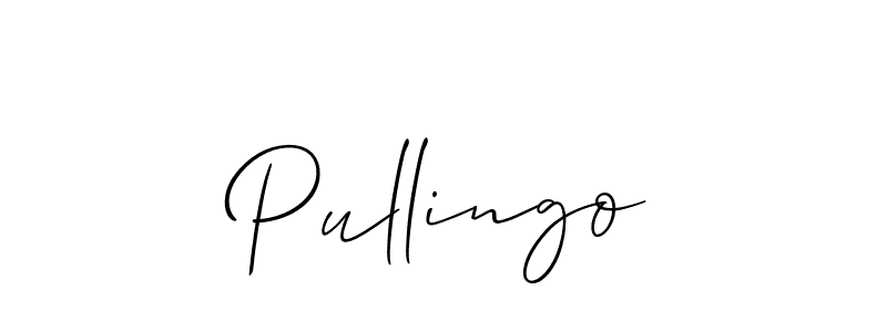 The best way (Allison_Script) to make a short signature is to pick only two or three words in your name. The name Pullingo include a total of six letters. For converting this name. Pullingo signature style 2 images and pictures png