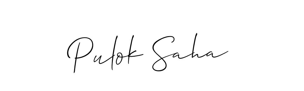 It looks lik you need a new signature style for name Pulok Saha. Design unique handwritten (Allison_Script) signature with our free signature maker in just a few clicks. Pulok Saha signature style 2 images and pictures png