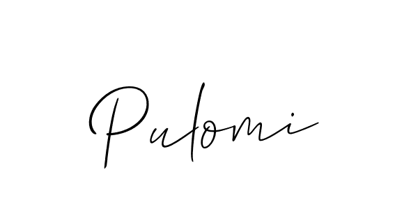 The best way (Allison_Script) to make a short signature is to pick only two or three words in your name. The name Pulomi include a total of six letters. For converting this name. Pulomi signature style 2 images and pictures png