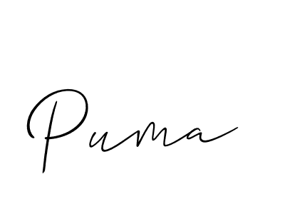 Design your own signature with our free online signature maker. With this signature software, you can create a handwritten (Allison_Script) signature for name Puma. Puma signature style 2 images and pictures png