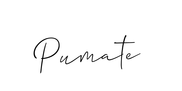 Similarly Allison_Script is the best handwritten signature design. Signature creator online .You can use it as an online autograph creator for name Pumate. Pumate signature style 2 images and pictures png